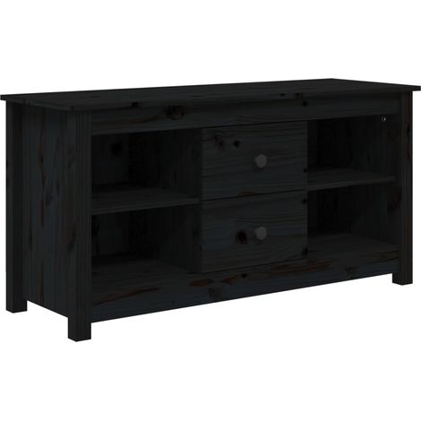 Maison Exclusive - TV-Schrank Schwarz 103x36,5x52 cm Massivholz K (1/5)