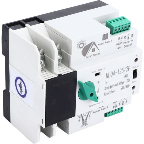 Commutateur de transfert double alimentation à commutation rapide automatique 230 V CA 100 A pour usage domestique et industriel (1/5)