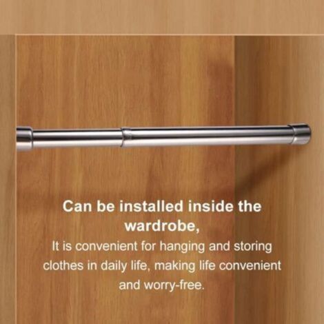 Tringle vêtements télescopique inox 34-52cm réglable (1/4)