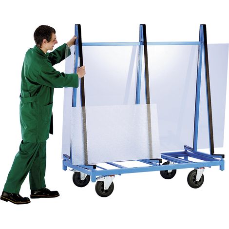 eurokraft pro, Chariot porte-vitres, 2 plates-formes, avec