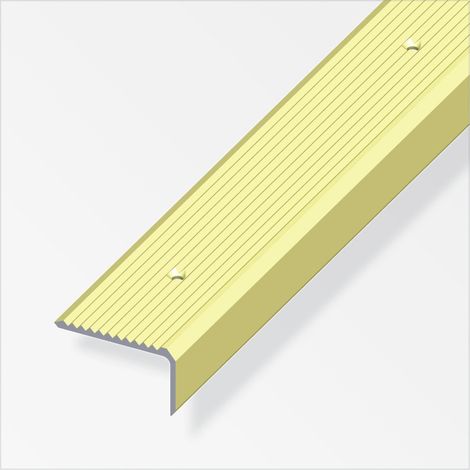 alfer Treppenprofil 1 m, 41 x 23 mm Aluminium eloxiert messing Einlassprofil
