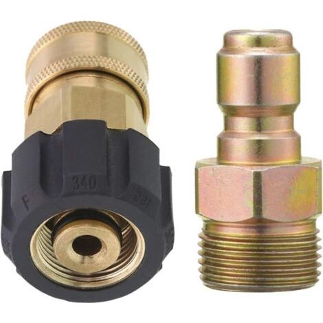 QORVA-Adaptateur pour nettoyeur haute pression, kit de connexion rapide 3/8" M22 14 mm vers raccord métrique M22 5000 PSI