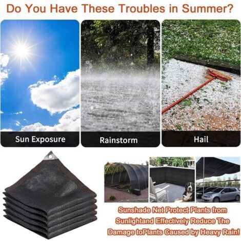 NALOOKAMIC 2x6 m Toile Ombrage HDPE Respirant Protection Rayons 90-95% UV pour Jardin Terrasse Filet Protection Solaire Filet- (1/2)
