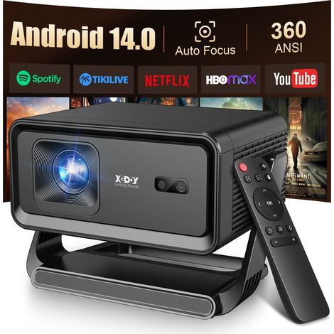 Filiyano – Projecteur intelligent portable avec autofocus et Android 14 Résolution native 720p, décodage 4 K/8 K pris en charge 360 lumens ANSI, Wi-Fi (1/5)