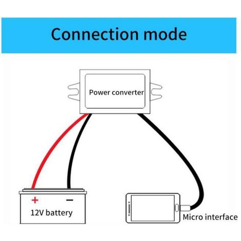 Convertisseur de tension - - DC-DC 12V à 5V - Micro USB - 3A - IP67 étanche (1/4)