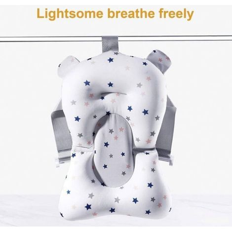 Coussin de bain pour bébé - Unbrand - Tapis de bain flottant - Support antidérapant - Fibre de coton ultra doux (1/5)