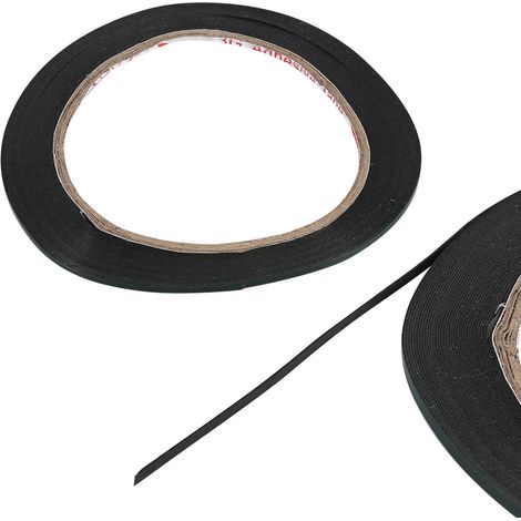 Rouleau de ruban adhésif mousse double face extra fort noir, 10 mètres de long, 2 mm de large (1/5)
