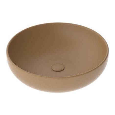 Lavabo a Bacinella d'Appoggio - Diametro 45 cm - Colore Castagna Mat - Ceramica Smaltato (1/3)