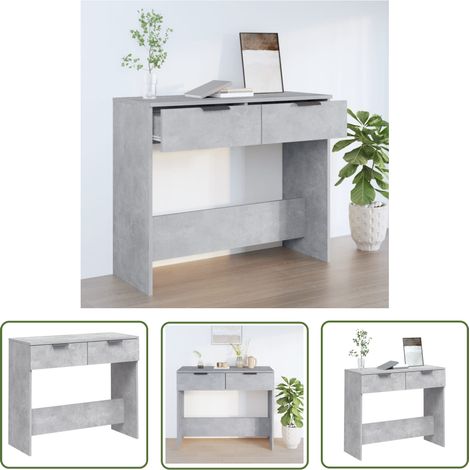 The Living Store Konsolentisch Betongrau 90x36x75 cm Holzwerkstoff - Konsolentisch - Flurtisch - Sideboard - Wohnraummöbel - Holzmöbel (1/5)