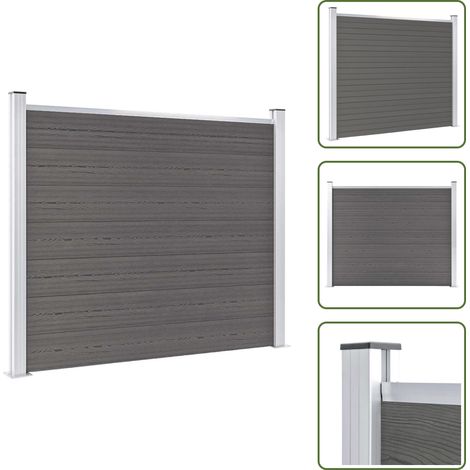 Barriera da giardino - vidaXL Pannello di Recinzione in WPC 180x146 cm Grigio - Recinzione in legno plastica