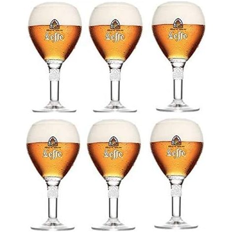 Lot de 6 verres Leffe - 33 cl - Calices officiels + 6 sous-verres