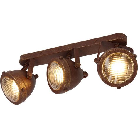 Plafonnier Candellux Frodo 3 spots GU10 rouille métal (1/5)