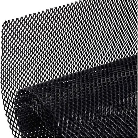 3x6mm Aluminiumlegierung Auto Kühlergrill Stoßstangengrill Universal Diamantgrill Schwarz FLITI