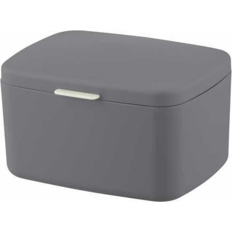 Panier de rangement - Barcelona - Anthracite - Plastique sans BPA - 19,5x11x16 cm - Couvercle inclus (1/4)