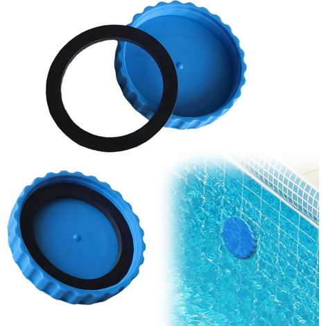 Lot De 2 Bouchons d'hiver pour Piscine,Pratique Fermeture Hivernale,Anti-Gel Et Étanche,Multifonctionnel Accessoires d'hiver avec Joints Assortis,Convient Aux Bouchons De Piscine Bestway Intex (Bleu) (1/5)