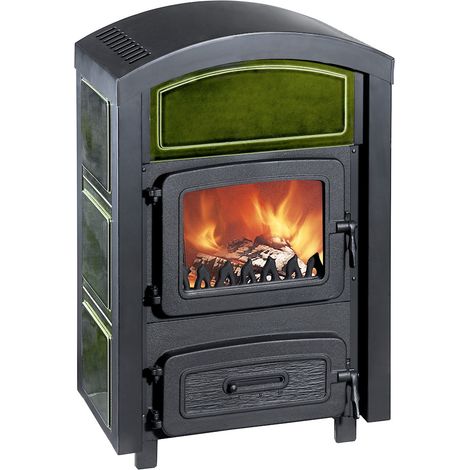 Raumheizer Typ10960F Stubenofen schw.Keram.Grün 6kW