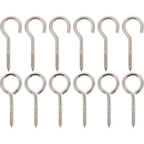 12 crochets plafond, inox, pour rangement et décoration (1/5)