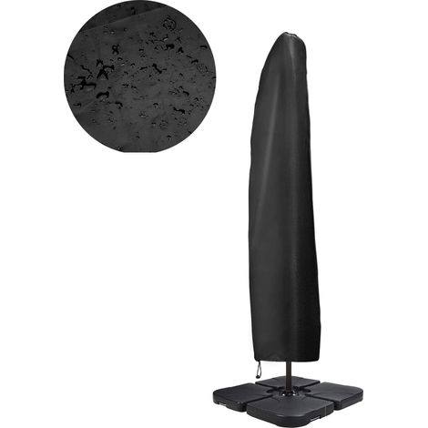 Housse imperméable en tissu Oxford pour parasol de terrasse avec fermeture éclair (1/5)