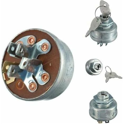 royaluxe - Commutateur De Démarrage D'allumage De Tondeuse De Tracteur De Pelouse, Interrupteur De Démarrage D'allumage D'outils à 5 Broches Avec Clé Pour (1/4)