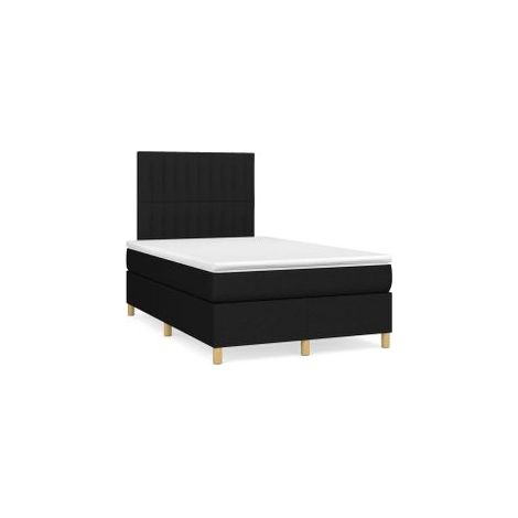 Sommier à lattes de lit avec matelas Noir 120x200 Tissu (1/5)