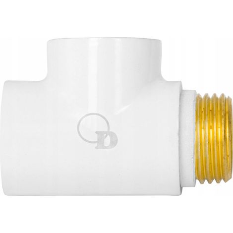 CONEXIÓN EN T PARA RADIADOR BLANCA DE 1/2 PULGADA
