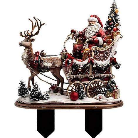 Piquets de jardin décoratifs en acrylique représentant des rennes pour Noël (1/5)