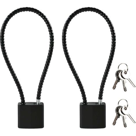 Lot de 2 Cadenas Cable en Acier avec 3 Clés, Cadenas Clé 28 cm (1/5)