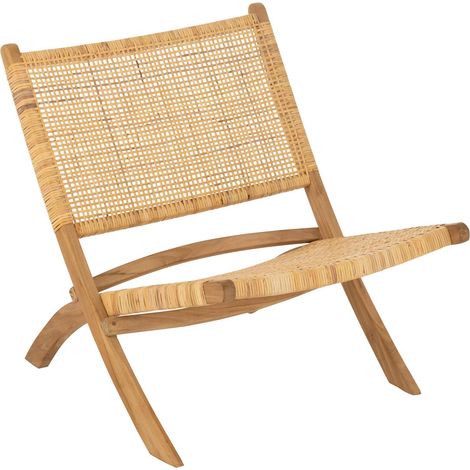 Fauteuil Pliant en Teck "Moises" 78cm Naturel