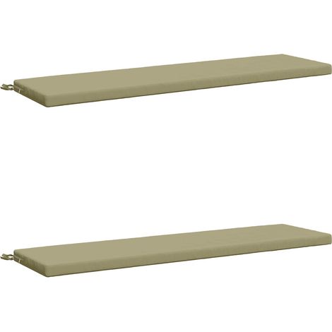 Coussins de banc 2 pièces SOEST 2 pc 100 % polyester Vert clair vidaXL