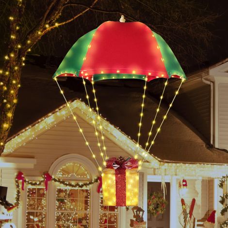 Éclairage Noël Extérieur Piles Guirlande Lumineuse LED 85 cm Forme Boîte Cadeau Parachute Minuteur 8 Modes Guirlande (1/5)