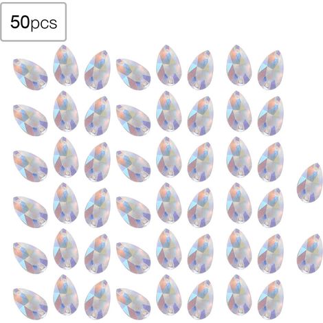 50 strass AB cristal verre diamant, lot DIY décoration mariage, perles bijoux fabrication, 50 pièces type A (1/5)