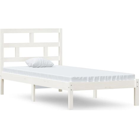 Maison Exclusive - Giroletto Bianco 90x190 cm Single in Legno Massello (1/5)