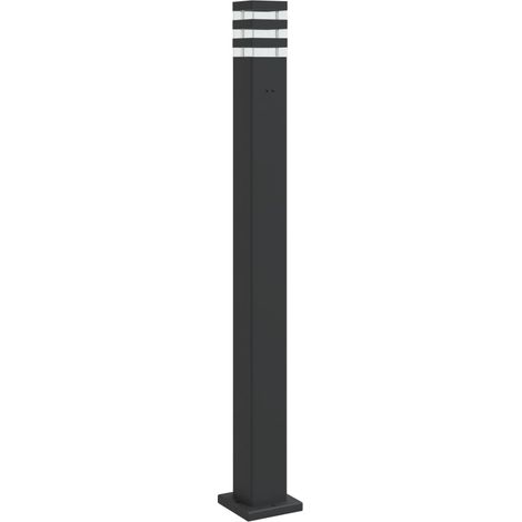 vidaXL Outdoor Floor Lamp with Outlet Black 110 cm Aluminium