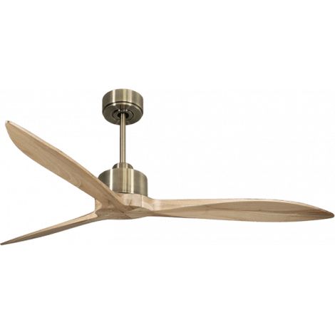 Modulo Latino Slim - Super destratificateur et ventilateur DC 132 cm laiton pales bois clair  idéal 26 à 40 m²