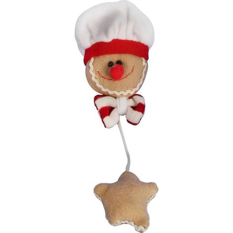 Weihnachtsanhänger PAN Lebkuchenform aus Stoff, 25 cm, braun (1/2)