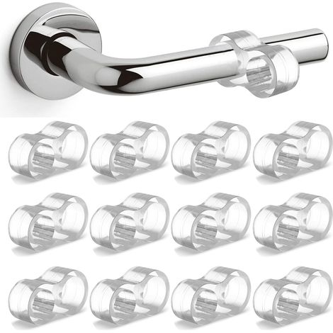 Lot de 12 butoirs de porte transparents pour poignée de porte et poignée de fenêtre - Amortisseur pour protéger contre les marques - Pour protéger les murs et les meubles (1/5)