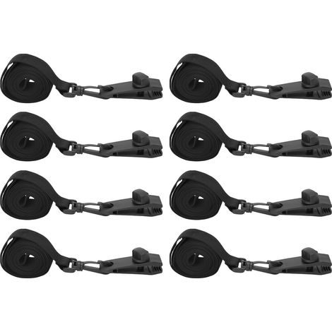 Lot 8 sangles + 8 pinces pour bobineur bâche solaire piscine enterrée, velcro nylon PP, 164 cm, kit accessoire (1/5)