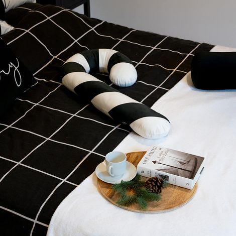 Motif de coussin de Noël XM19 Canne à sucre noire XXL (1/5)