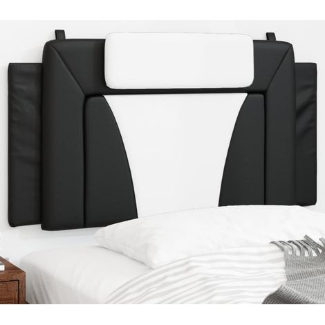 Coussin de tête de lit noir et blanc 100cm similicuir (1/5)