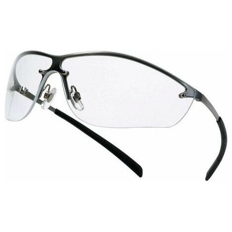Bollé Safety – Lunettes de protection incolores – Monture métal – Norme CE Cat II EN 166 – Traitement antirayures et antibuée – Branches Flex pour confort