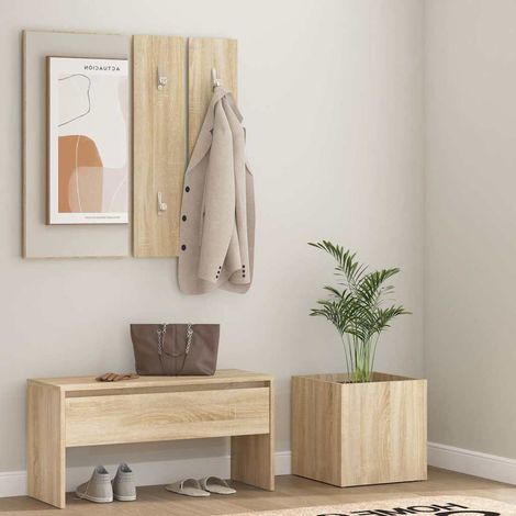 vidaXL Hallway Furniture Set Sonoma Oak Engineered Wood (1/5)