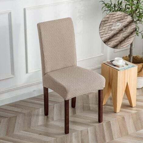Coprisedia jacquard impermeabile con motivo a quadri lunghi - Tortora, moderno e resistente, ideale per decorare casa, hotel, sale per banchetti e cucine.