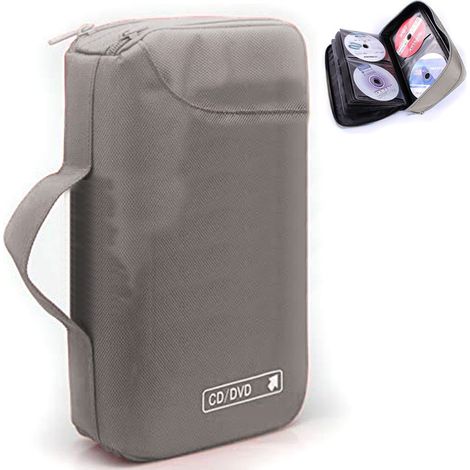 Sacoche pour CD/DVD, capacité 96 CD/DVD, en tissu Oxford, avec housse de protection pour le rangement des CD et DVD, idéale pour les enfants et la voiture. (1/5)