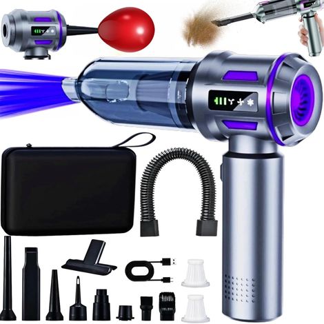 Aspirateur Voiture Puissant, 22000PA Multifonction Aspirateur à Main, 3 Niveaux Mini Aspirateur Sans Fil, Multifonctionnel Aspirateur Main Puissant Sans Fil pour Voiture Animaux Maison (1/5)