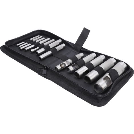 12Pcs Poinçon Cuir Acier Carbone Outil Perforateur Manuel Ceinture Chisel Trous 3-19mm Métal (1/5)