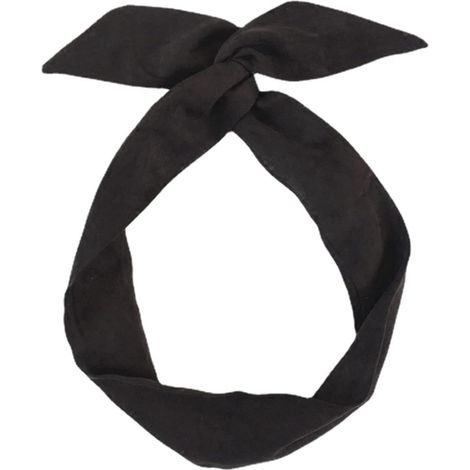 Serre-tête avec nœud pour cheveux, Bandeau Fil de Fer, Bandeaux Cheveux Femme Couleur Fil Flexible Headbands Accessoires pour Cheveux Bande (Noir) (1/5)