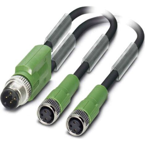 [NEUWERTIG] B-Ware Phoenix Contact Sensor-Aktor-Stecker Kabelkonfektion Schwarz M12 Y-Adapter (1/2)