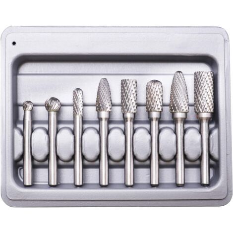 Rotary Burrs, Double Cut Tungsten Burres, 8 Pieces Double Cut Tungsten Carbide Rotary Burres (1/5)