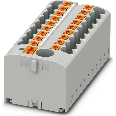 Bloc de distribution Phoenix Contact 19 voies, raccordement Enfichable, section de fils 26  12 AWG, 24 A, 41 A, ( Prix pour Boîte de 8 )