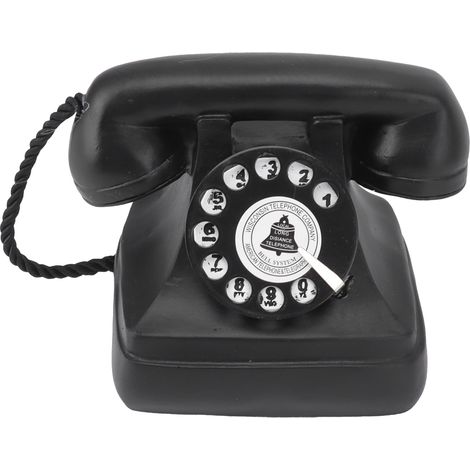 Téléphone Rétro Vintage en Résine, Grand Modèle Décoratif Rotatif, Statue Ornementale pour Café, Bar, Vitrine - Type 13 (1/5)